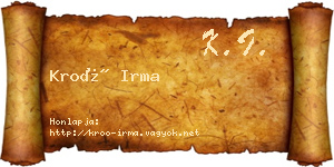 Kroó Irma névjegykártya