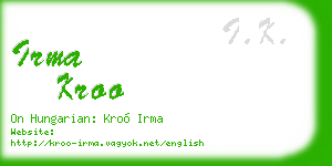 irma kroo business card